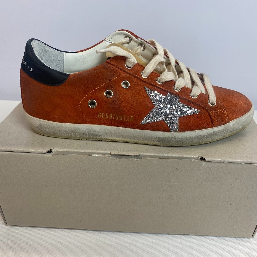 Golden Goose Super-Star Low-Top Sneakers, Suede, Cinnamon, New W COA, Bag